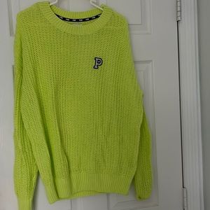 Lime yellow PINK sweater size medium